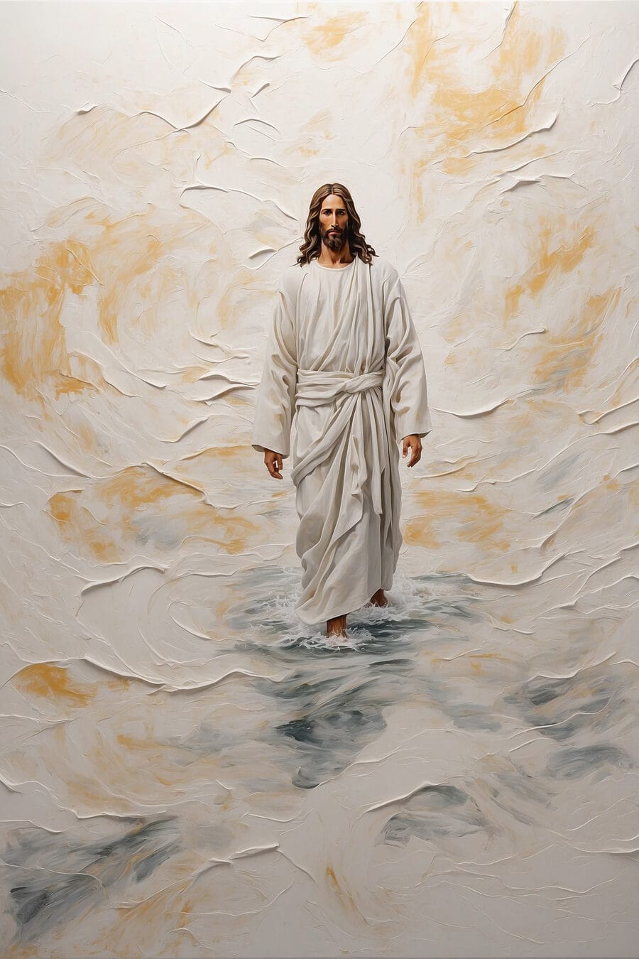 Figura sobre as ondas — design completo