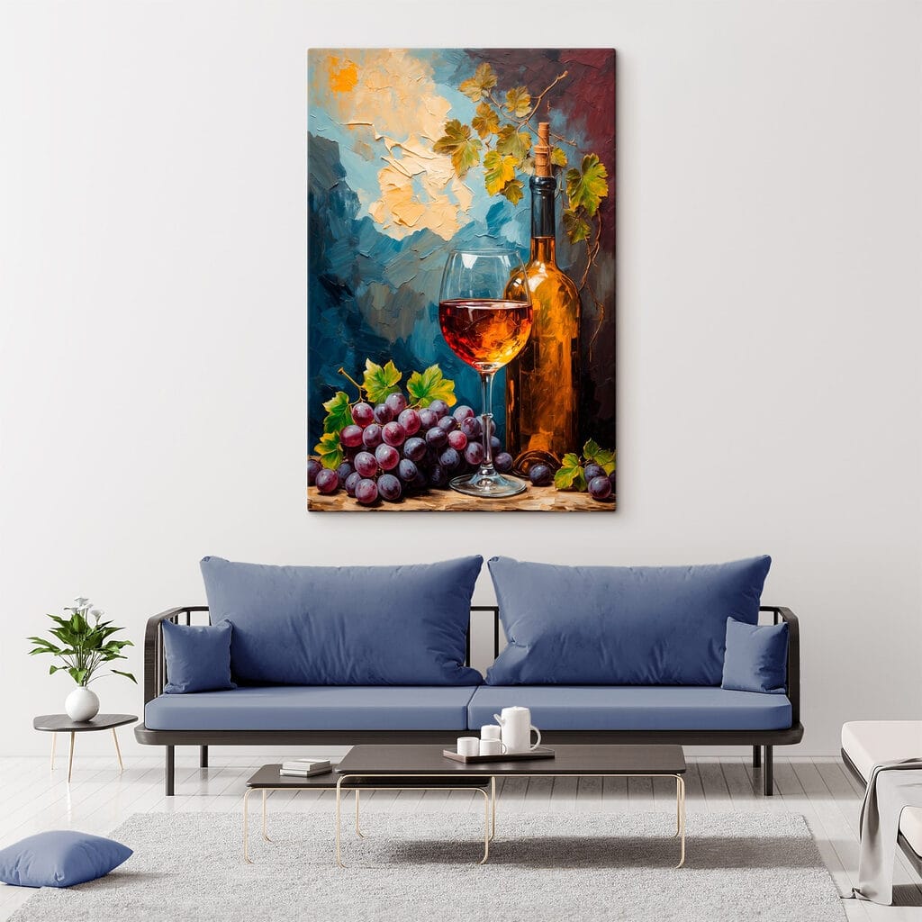 Garrafa e uvas roxas — interior 2