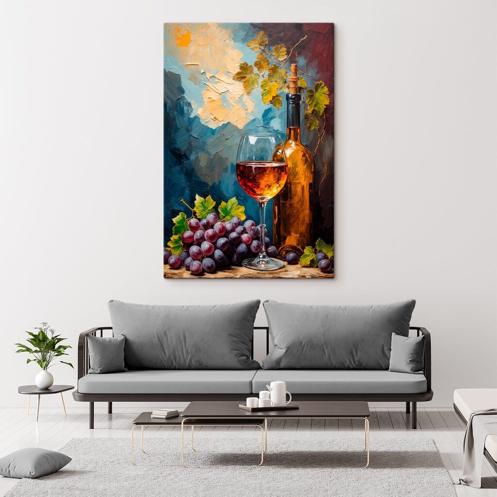 Garrafa e uvas roxas — interior 4