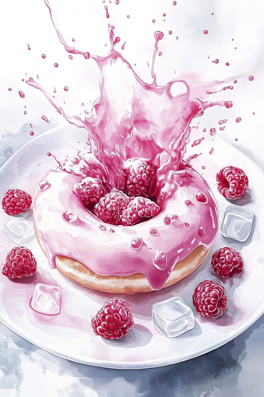 Donut de framboesa — design completo