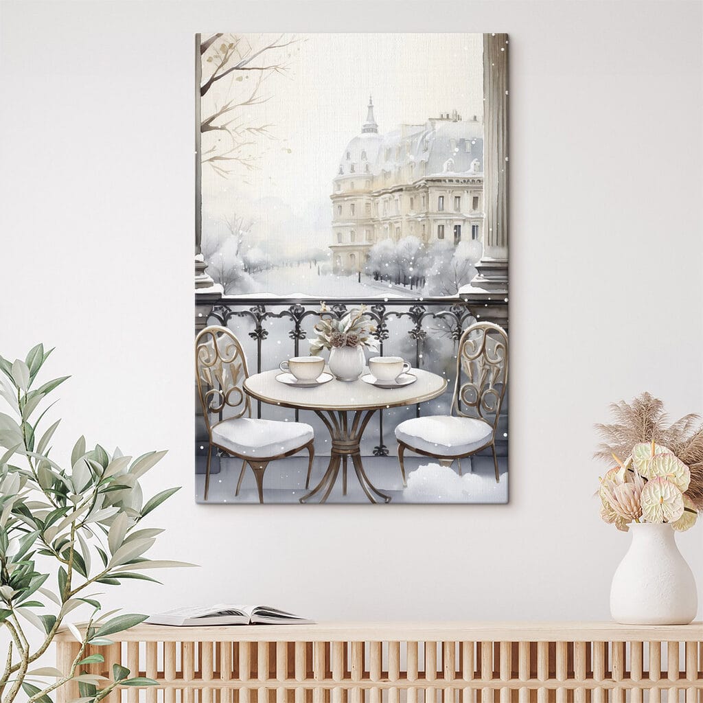 Terraço nevado em Paris — interior 1