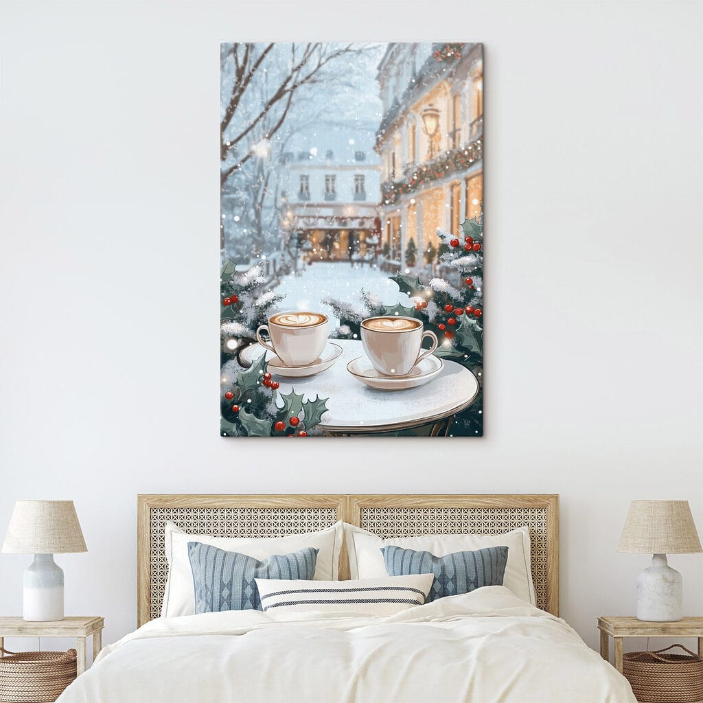 Café com fachadas iluminadas — interior 1