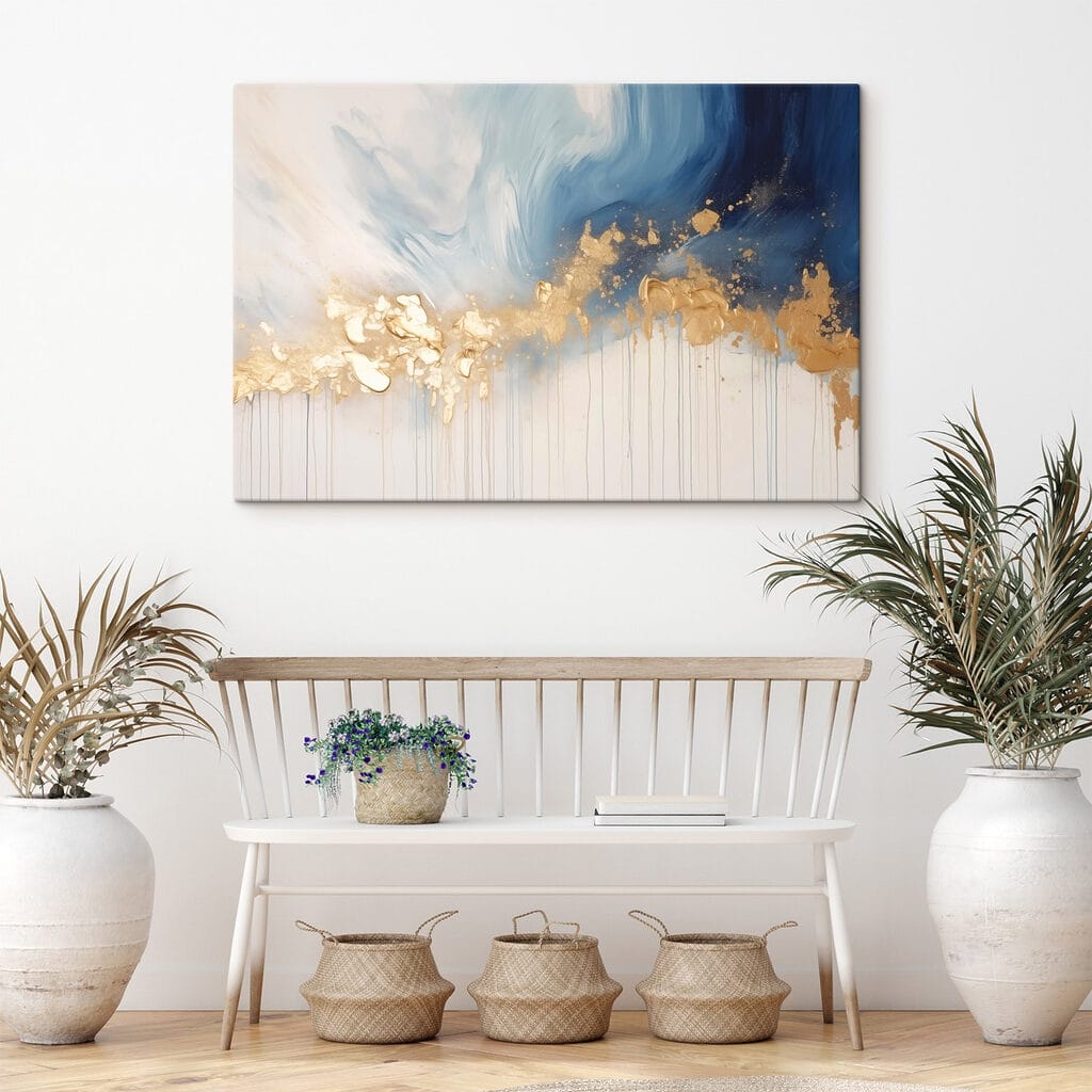 Azul com salpicos dourados — interior 1