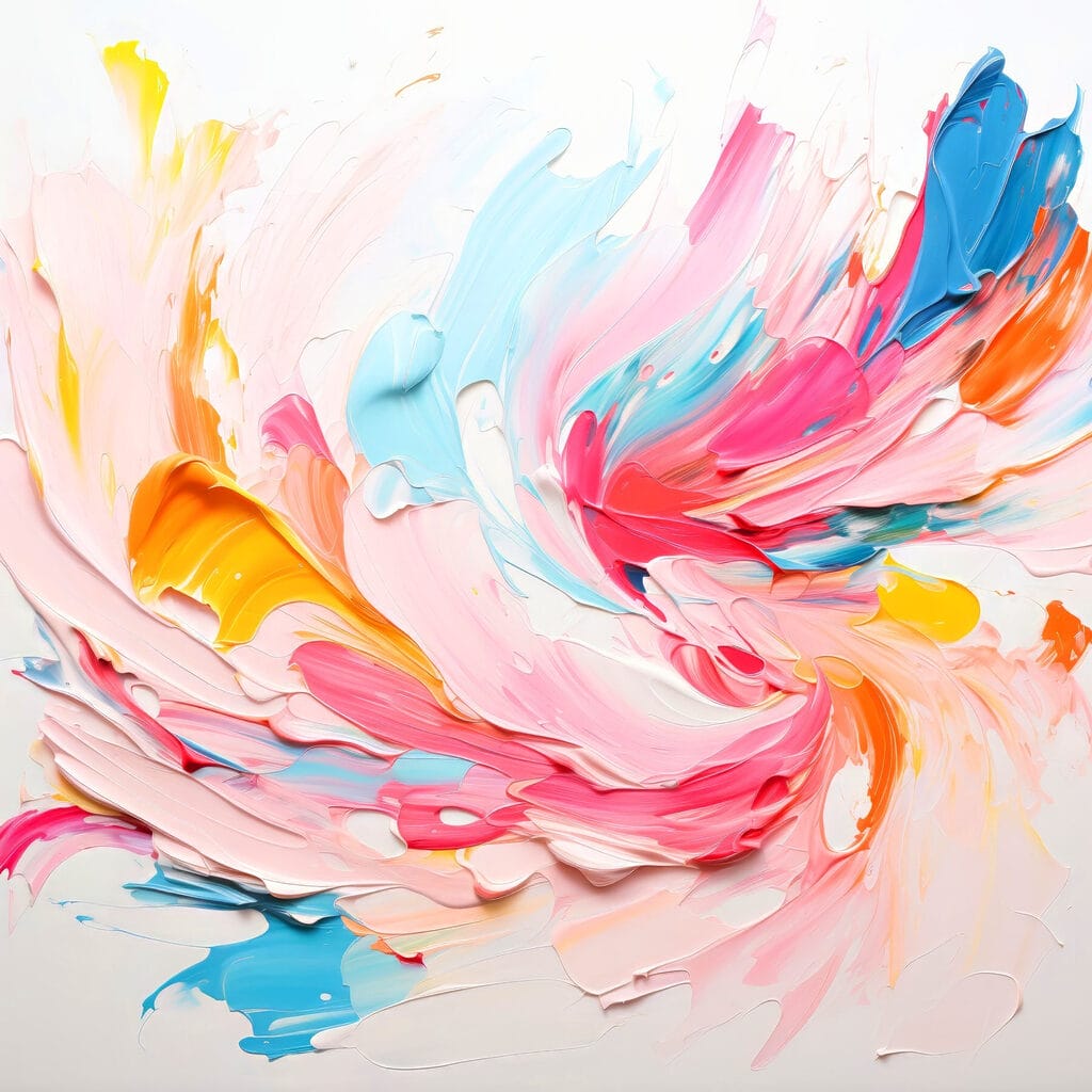 Traços coloridos sobre branco — design completo