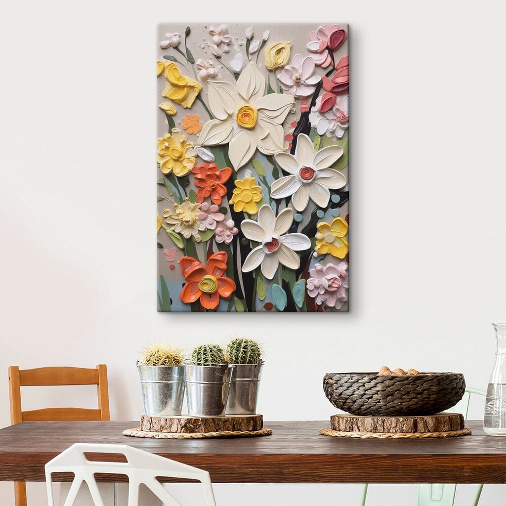 Flores alegres sobre cinzento-escuro — interior 2