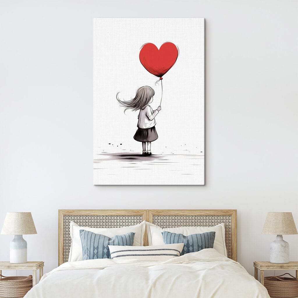 Rapariga com balão vermelho — interior 2