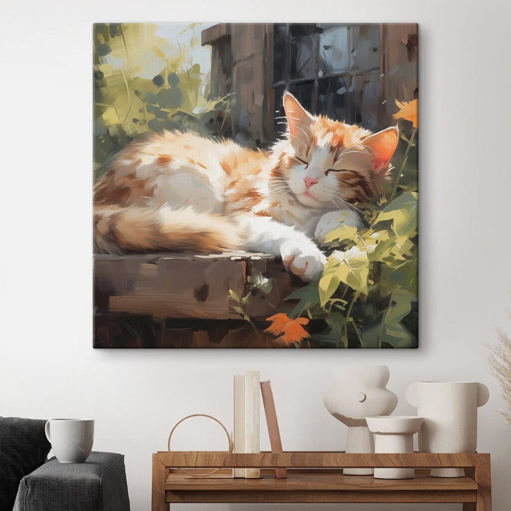 Gato adormecido ao sol — interior 2