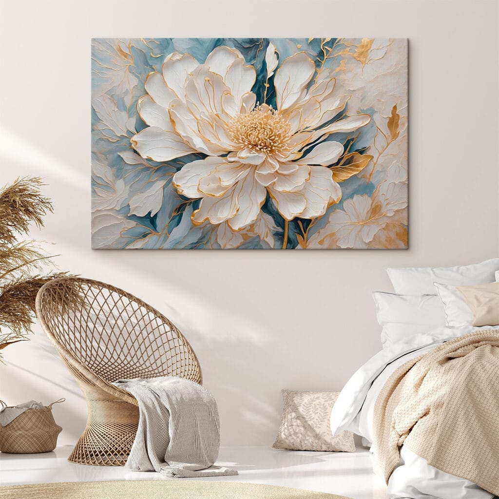 Flor de folhas azuladas — interior 2