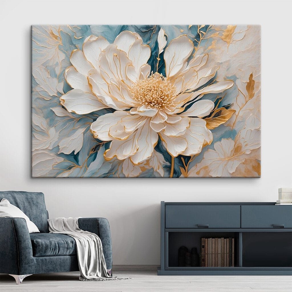 Flor de folhas azuladas — interior 1