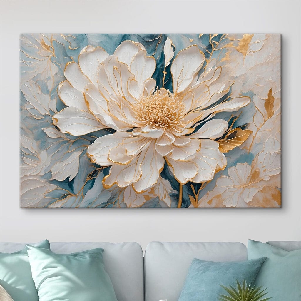Flor de folhas azuladas — interior 3