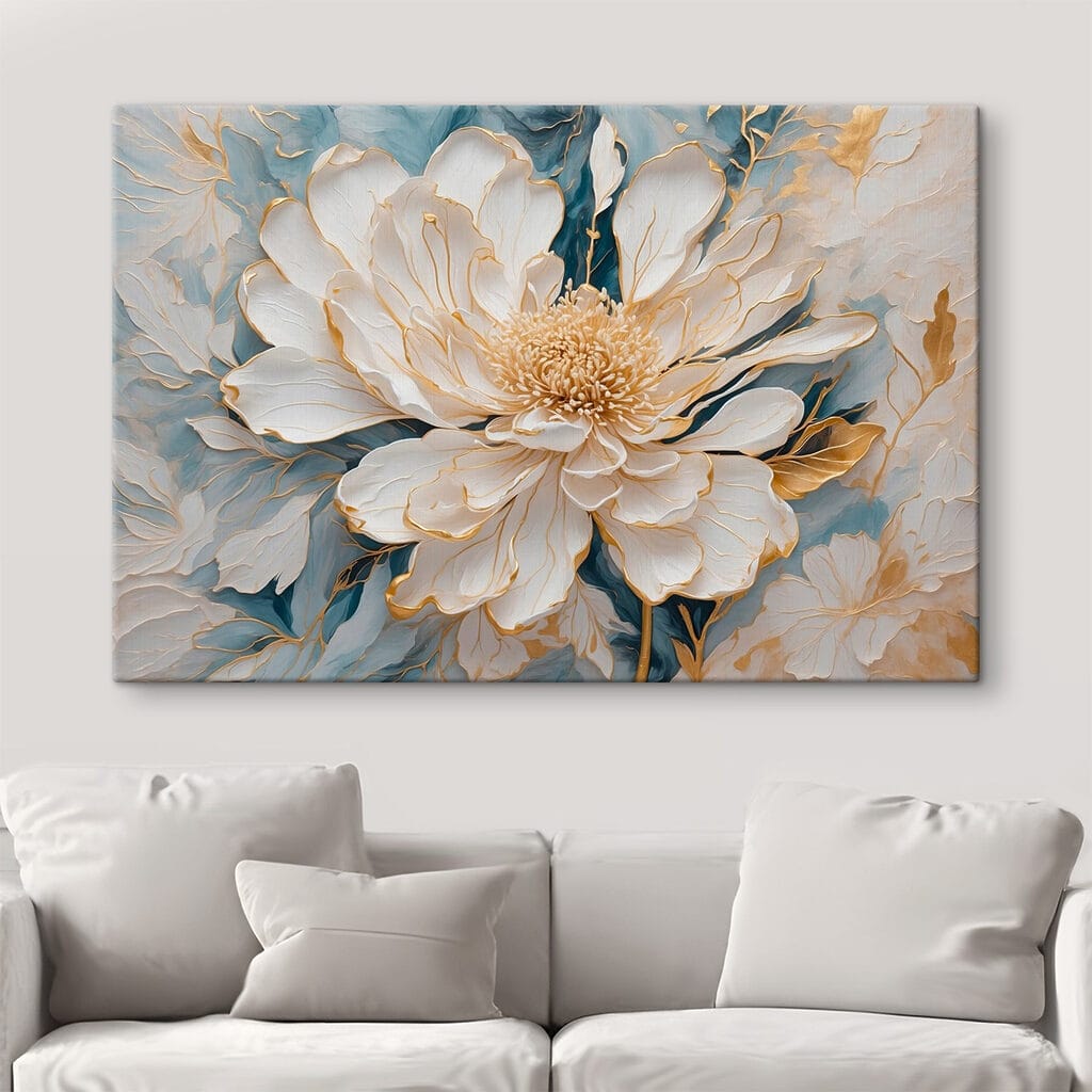 Flor de folhas azuladas — interior 4