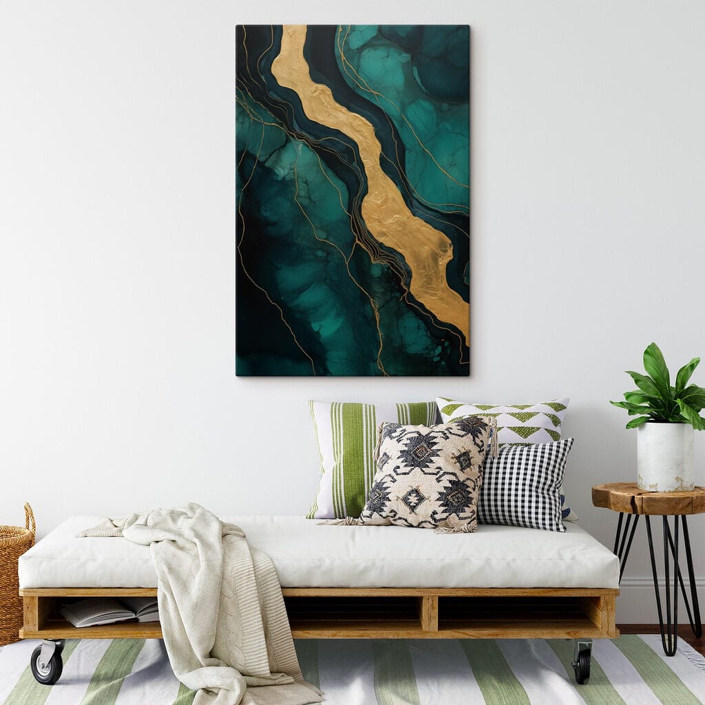 Veio dourado em azul-petróleo — interior 2
