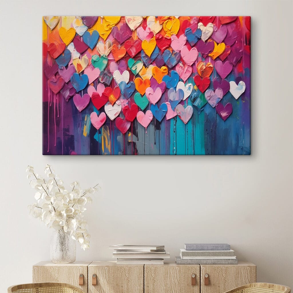 Chuva de corações coloridos — interior 2