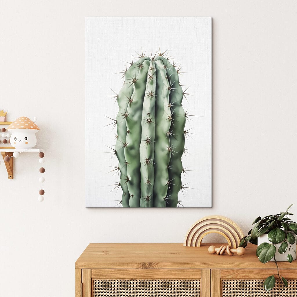 Cacto verde sobre branco — interior 1