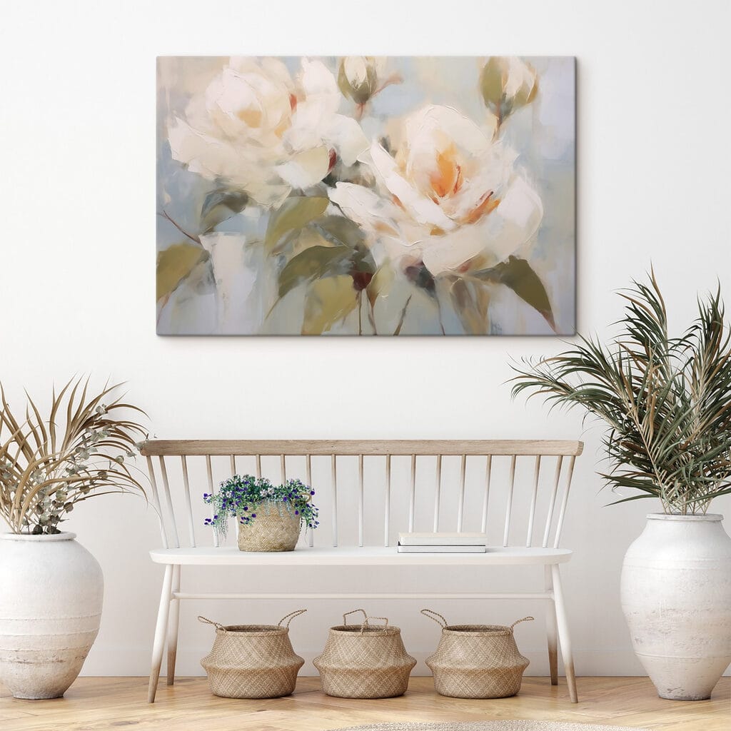 Rosas creme sobre riscas — interior 2