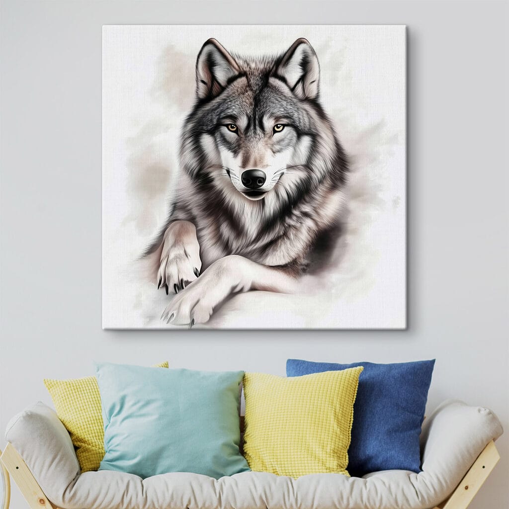 Lobo de patas estendidas — interior 2