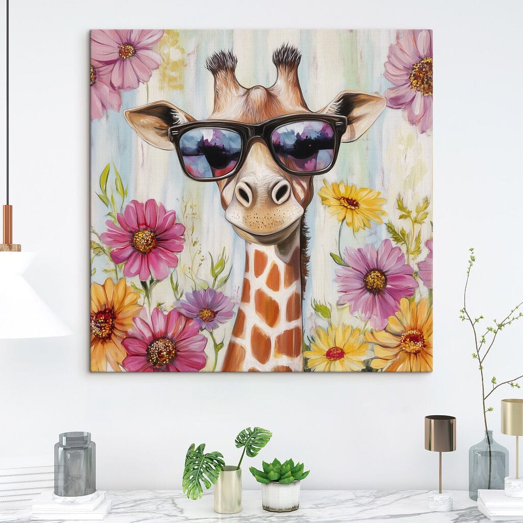 Girafa entre flores — interior 1