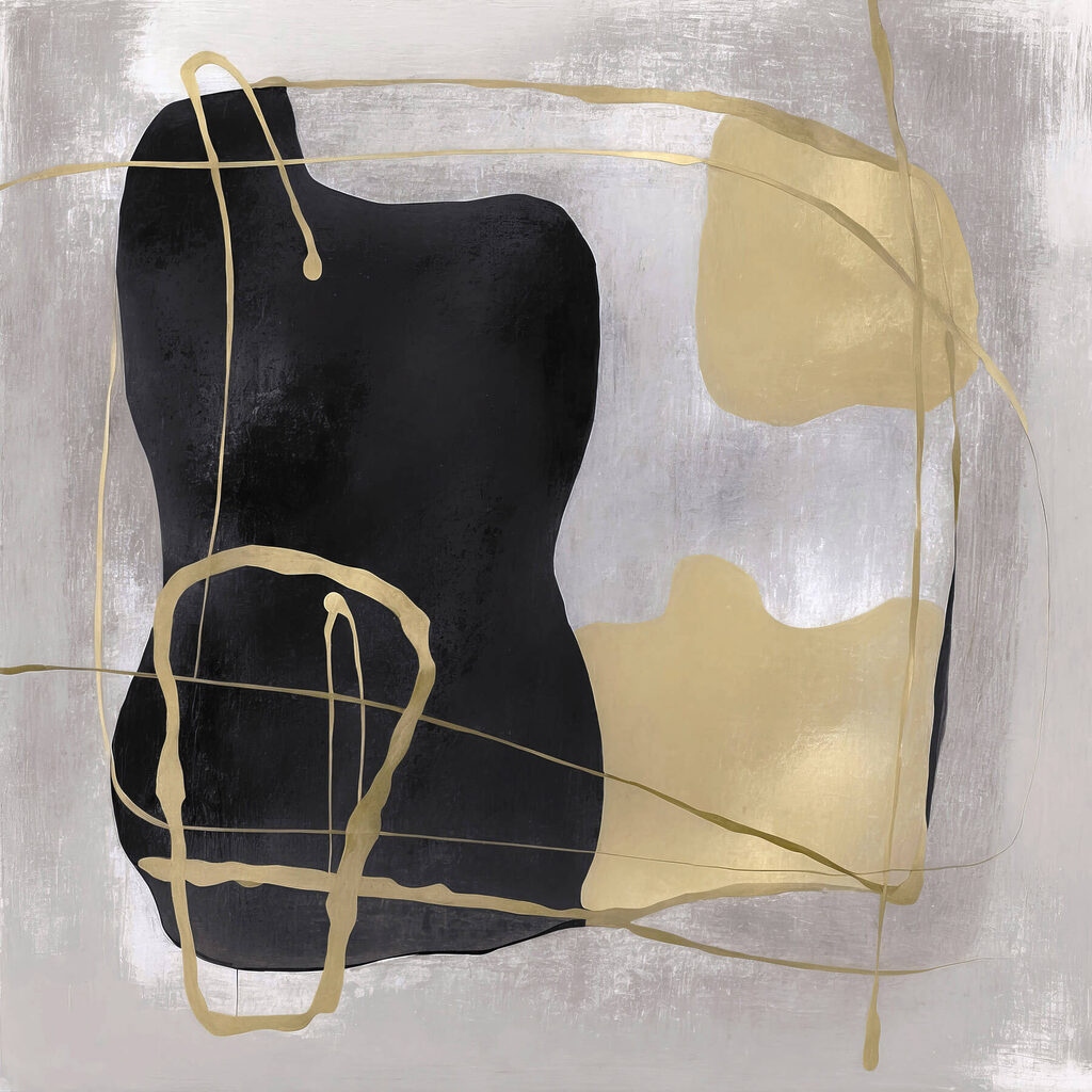 Formas pretas e douradas — design completo