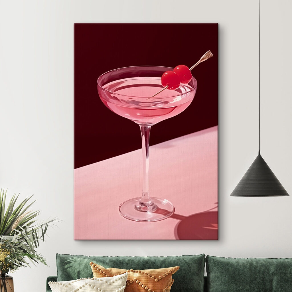 Cocktail cor-de-rosa com cereja — interior 2