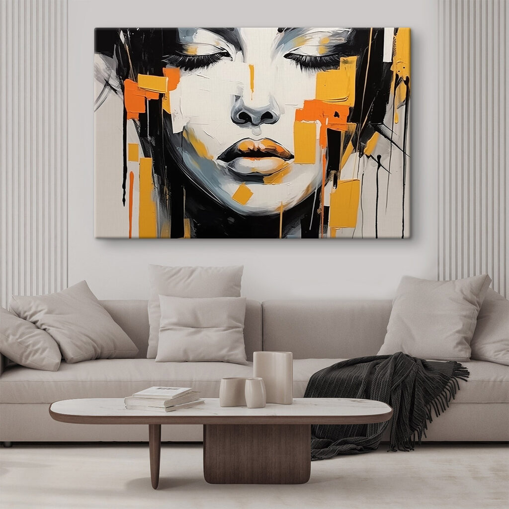 Olhos fechados, manchas laranja — interior 2