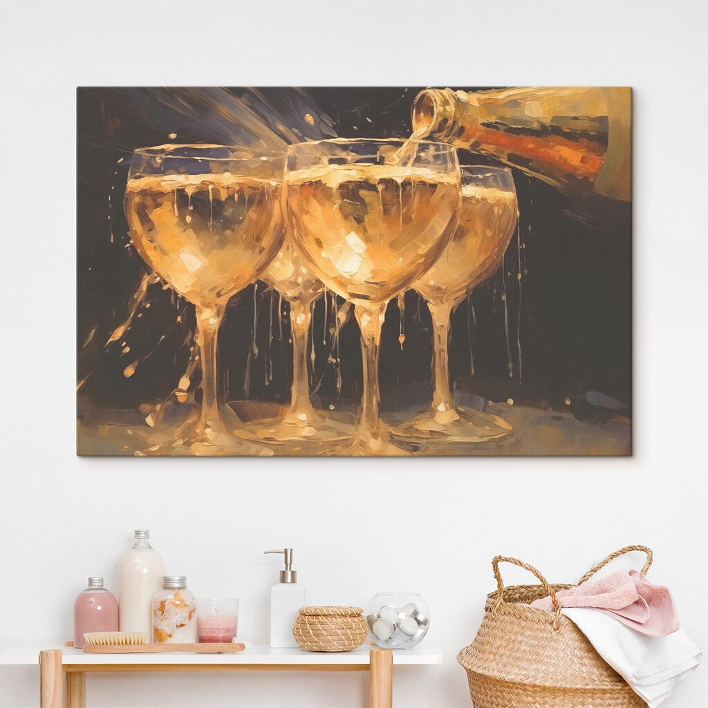 Vinho dourado em copos — interior 2