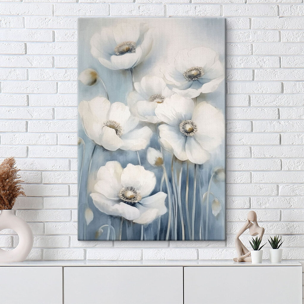 Flores brancas em hastes — interior 2