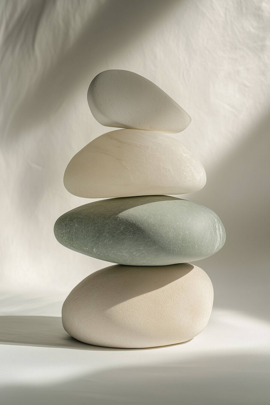 Quatro pedras em equilíbrio — design completo