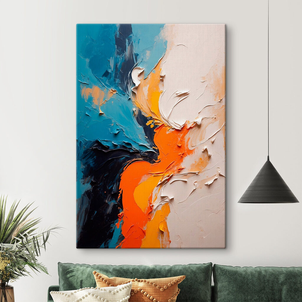 Corrente laranja em turquesa — interior 1