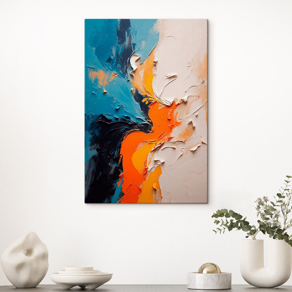 Corrente laranja em turquesa — interior 3