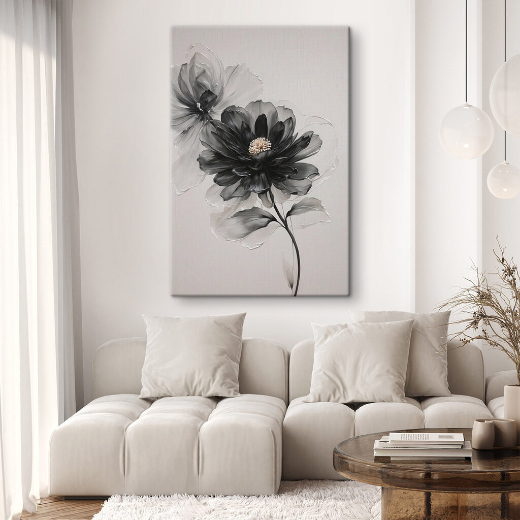 Flor preta em cinzento — interior 2