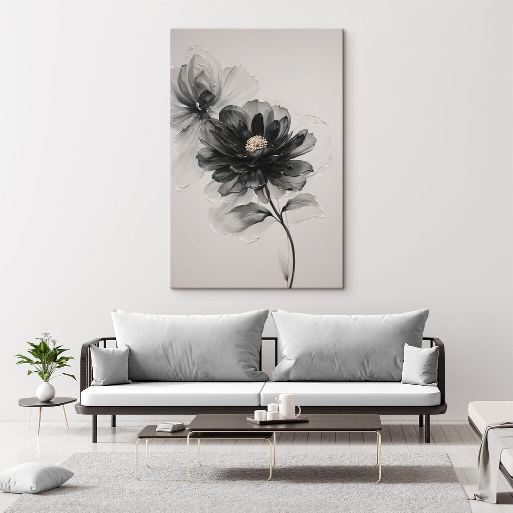 Flor preta em cinzento — interior 3
