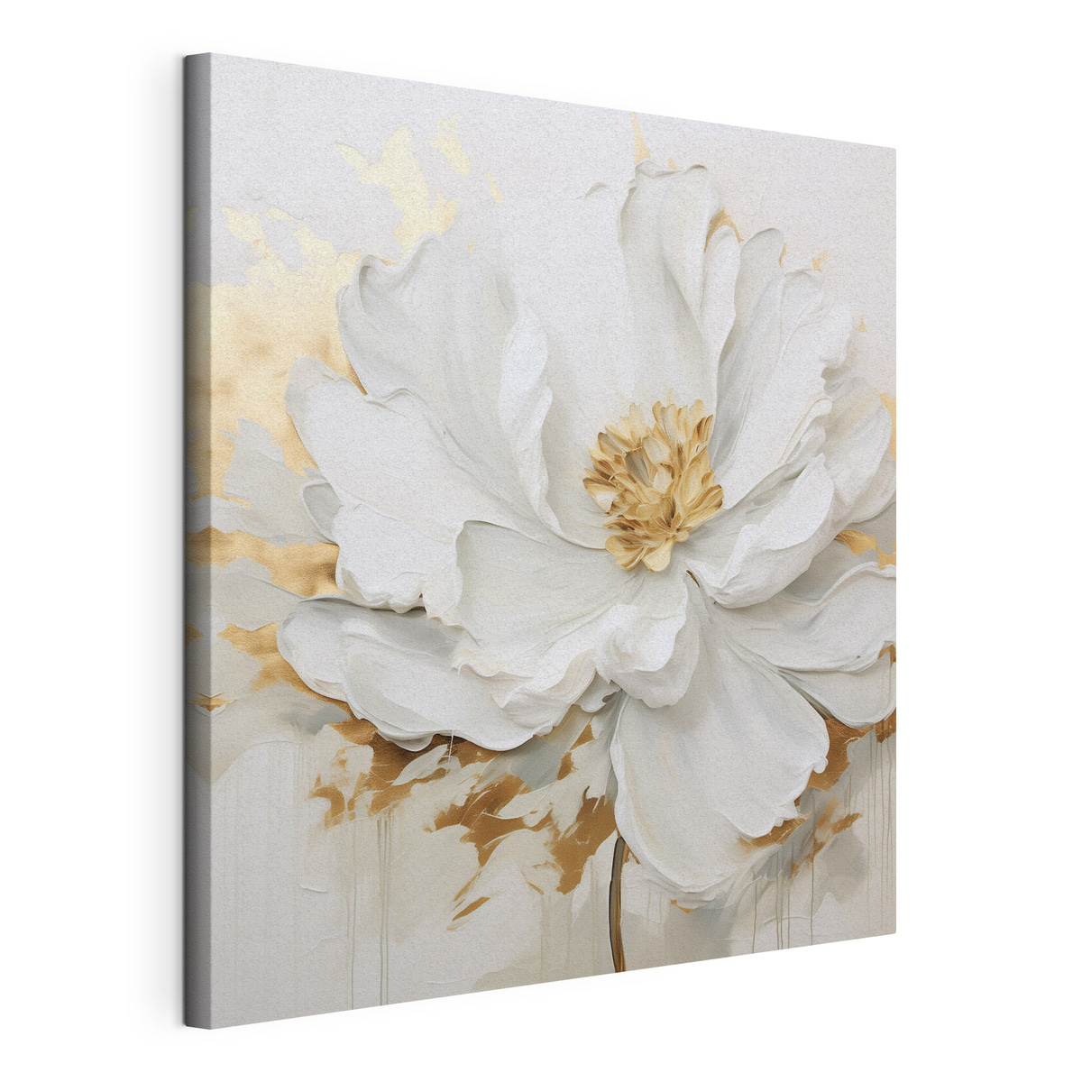 Flor grande, tela esticada e borda contínua