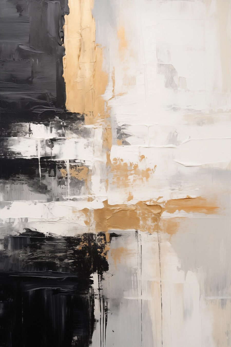 Preto, branco e dourado — design completo