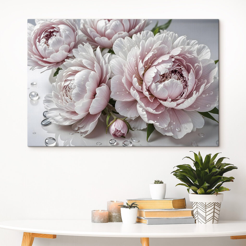 Peónias cor-de-rosa com gotas — interior 2