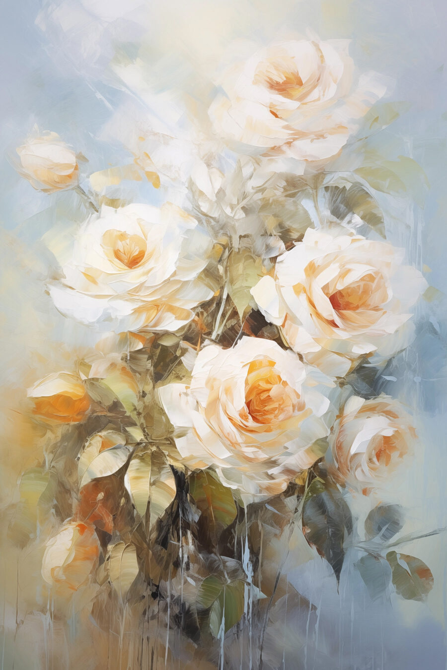 Rosas brancas e amarelas — design completo