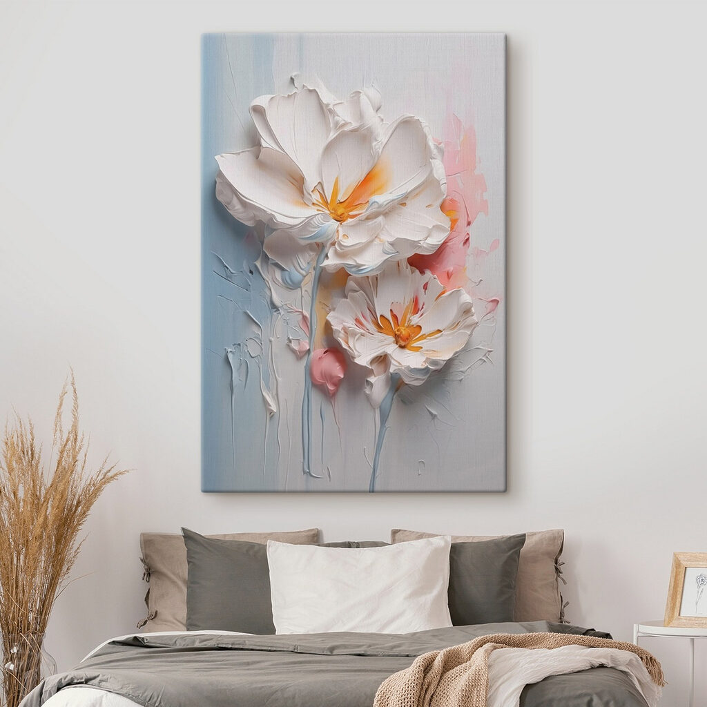 Flores brancas com pêssego — interior 2
