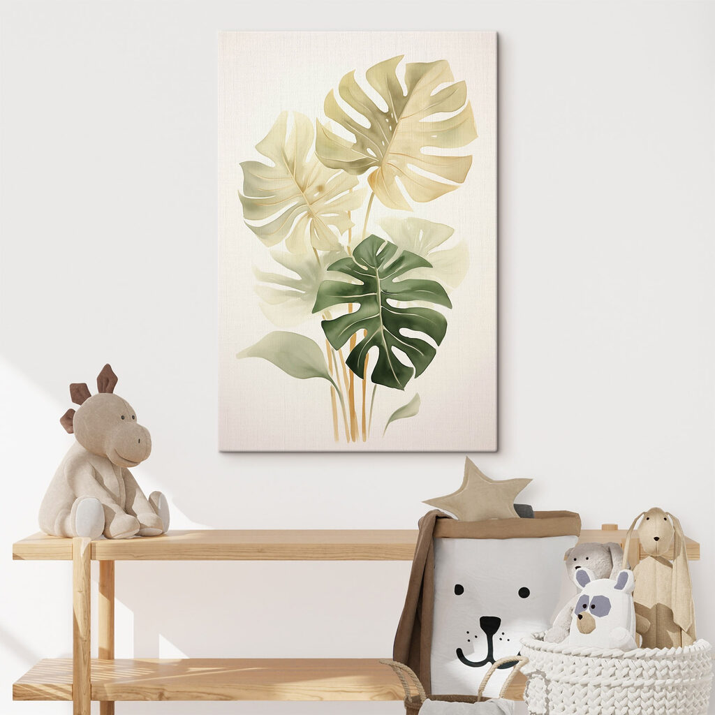 Monstera em tons amarelo-verdes — interior 2
