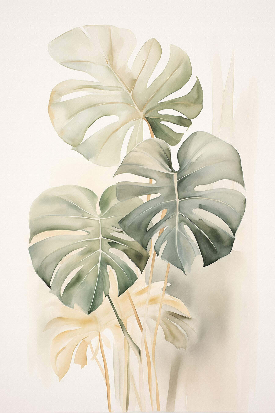 Monstera de folhas pálidas — design completo