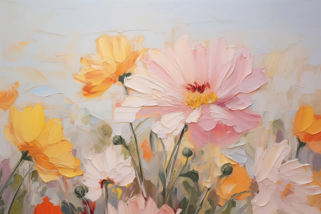 Flor cor-de-rosa e amarela — design completo