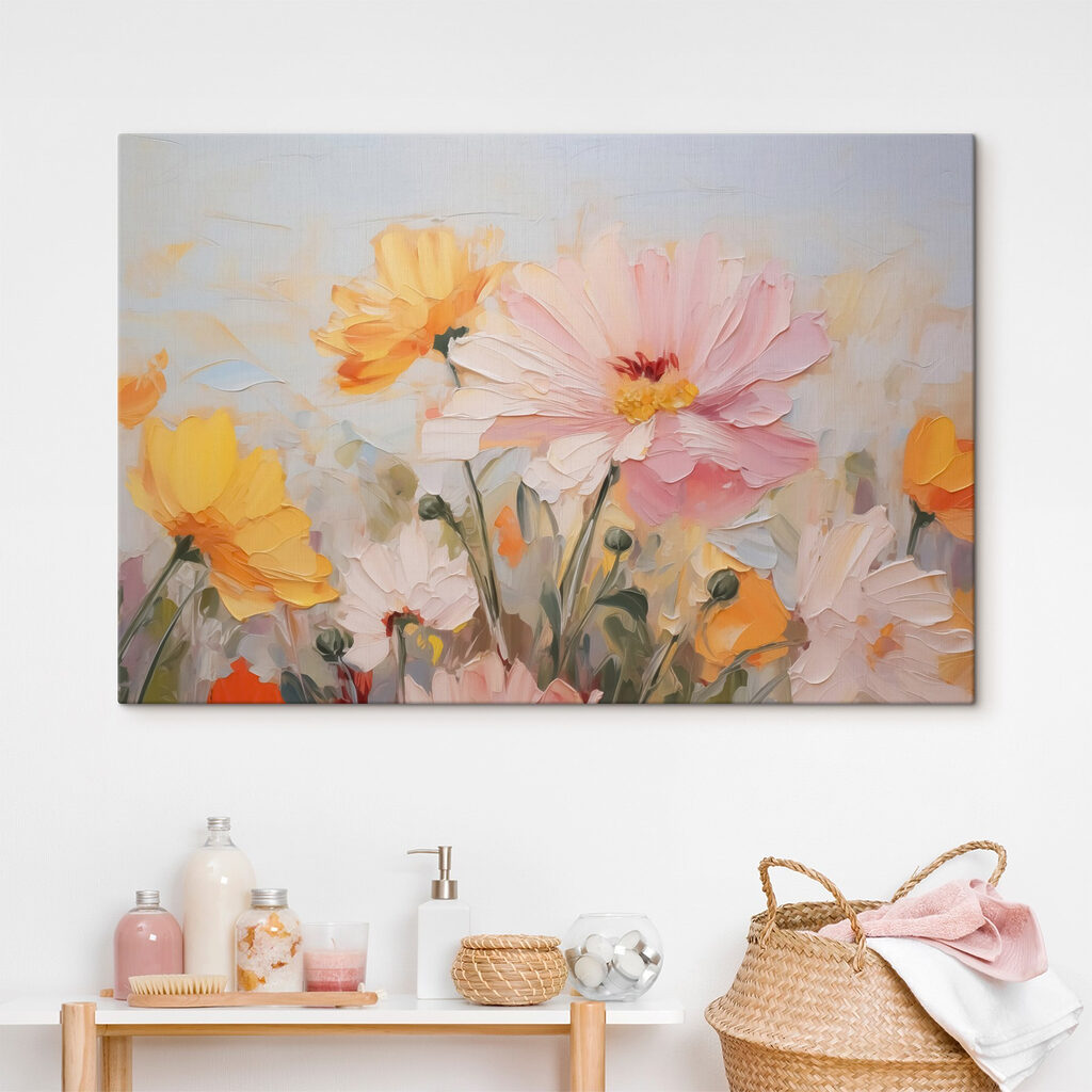 Flor cor-de-rosa e amarela — interior 1
