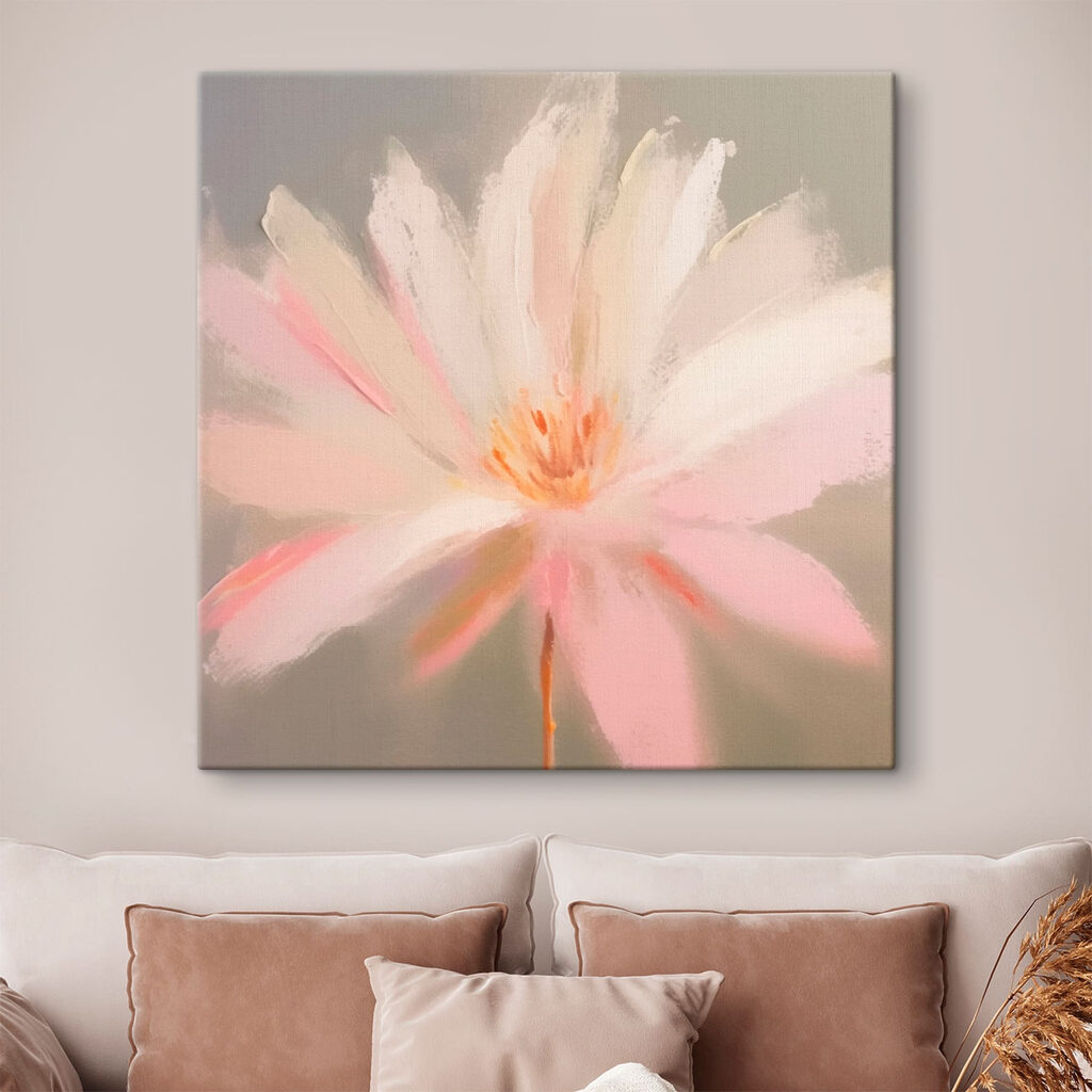 Flor rosa-pálido em pinceladas — interior 2