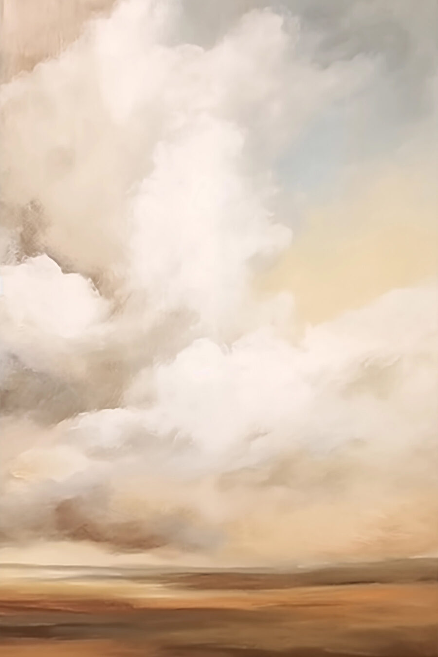 Nuvens sobre planície quente — design completo