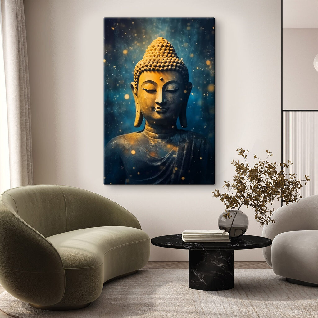 Buda em azul estrelado — interior 2