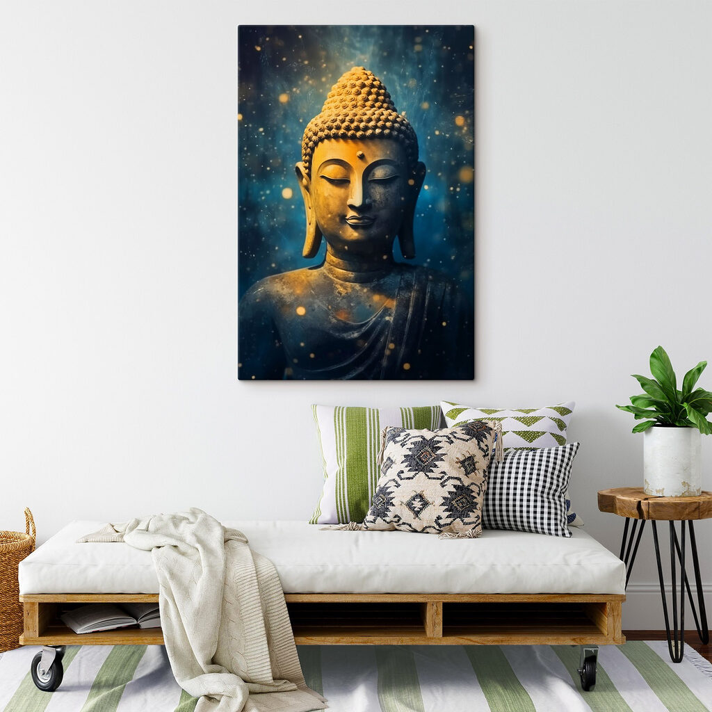 Buda em azul estrelado — interior 1