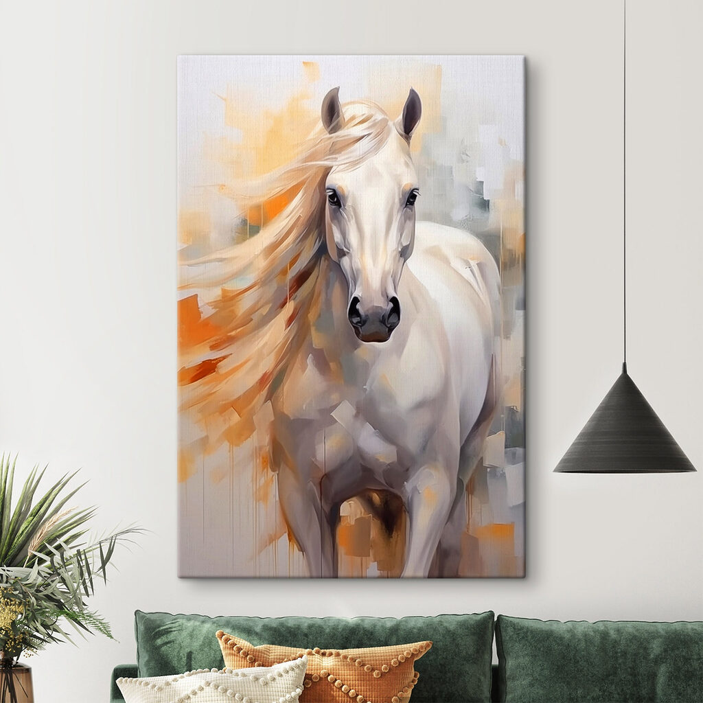 Cavalo branco, crina laranja — interior 2
