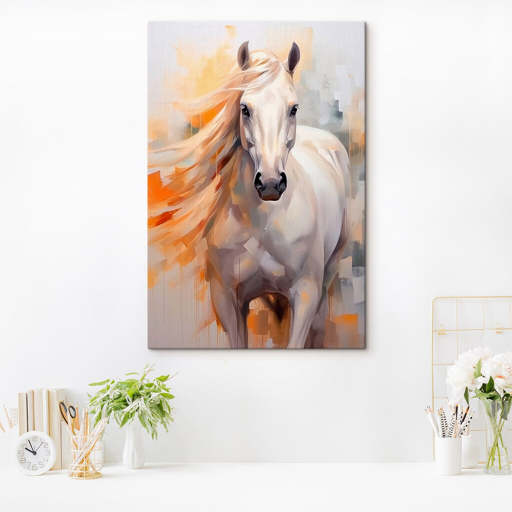 Cavalo branco, crina laranja — interior 1