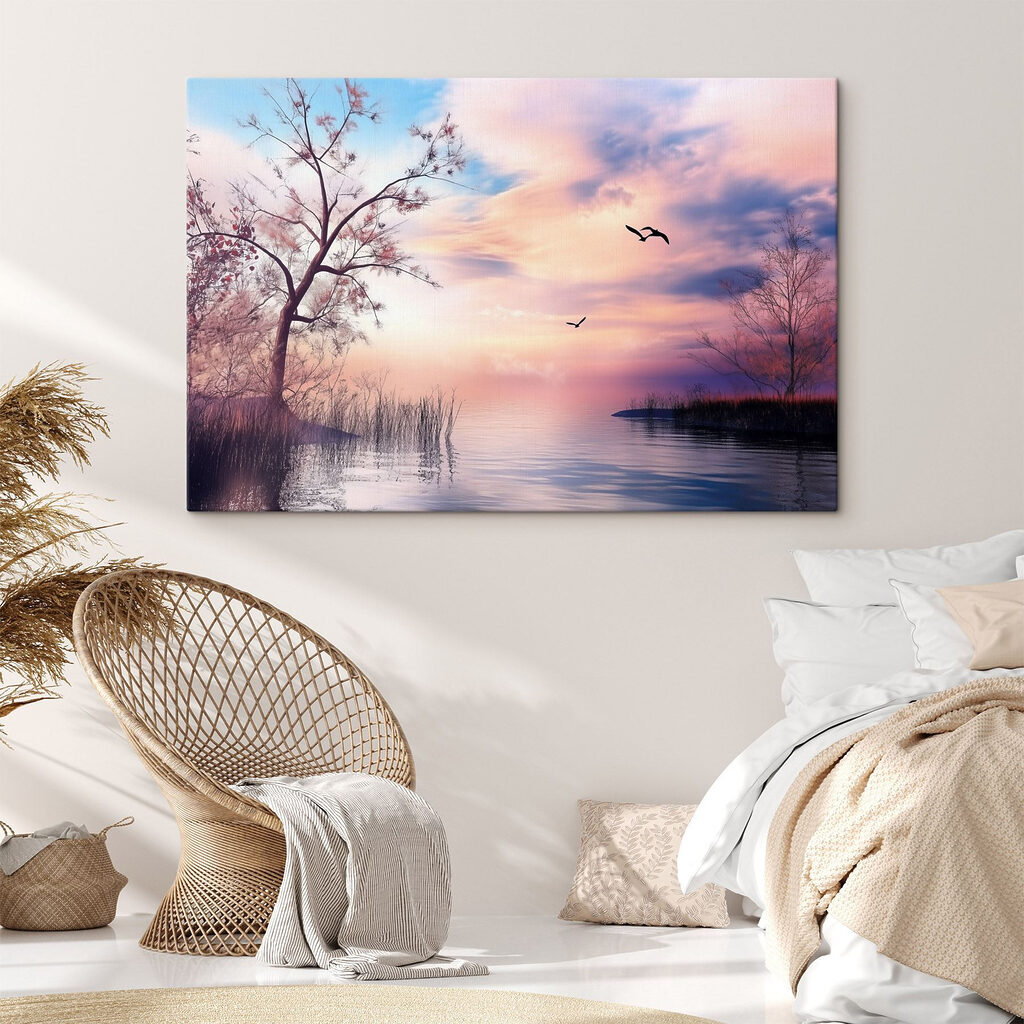 Aves sobre margem cor-de-rosa — interior 2