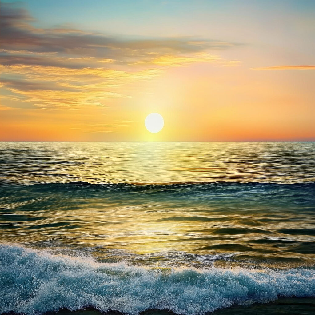 Sol dourado no horizonte — design completo