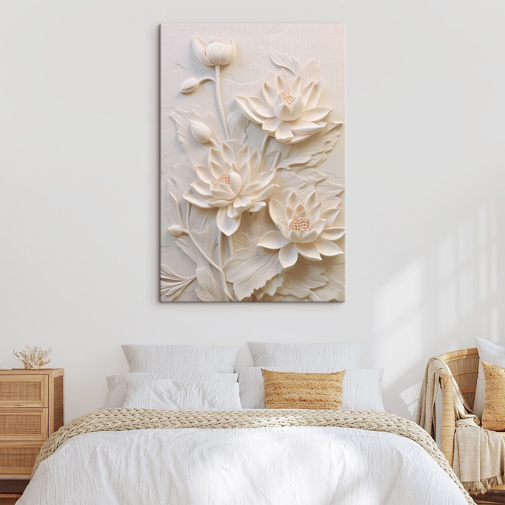 Flores creme com botões — interior 2
