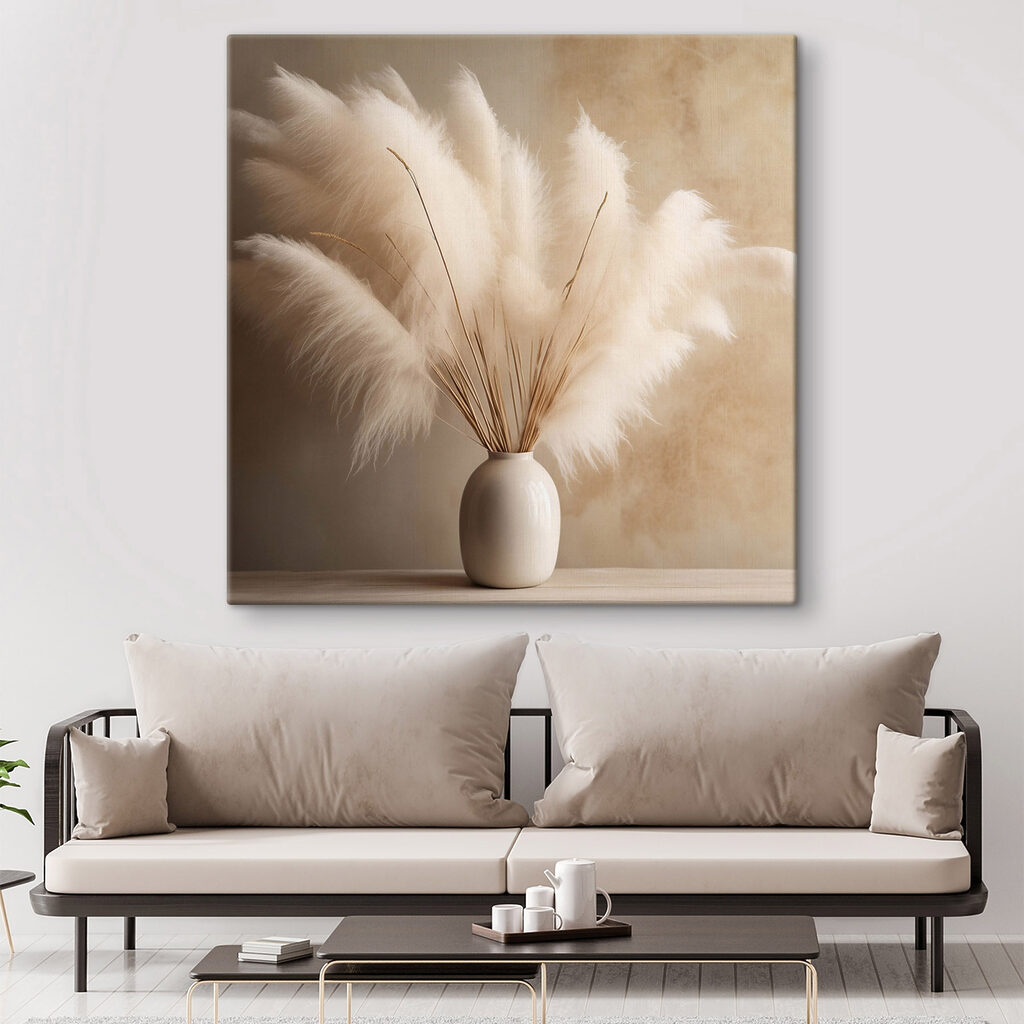 Pampas em vaso creme — interior 2